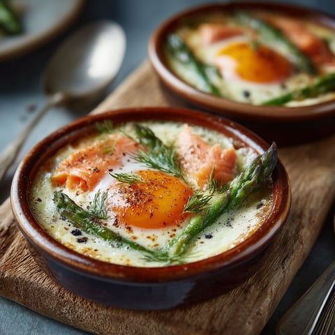 Une asperge dans un bol de cocotte.