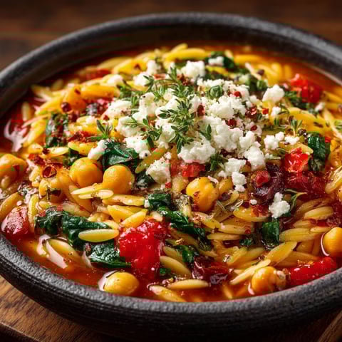 Orzo à la méditerranéenne.