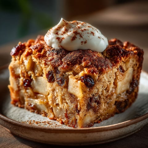 Une tarte aux pommes, cannelle et raisins.