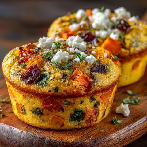 Des muffins aux œufs et fromage sur un plateau.