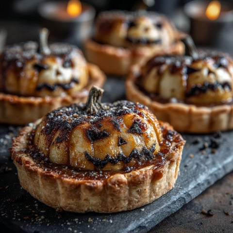 Tarte aux pommes façon têtes réduites.