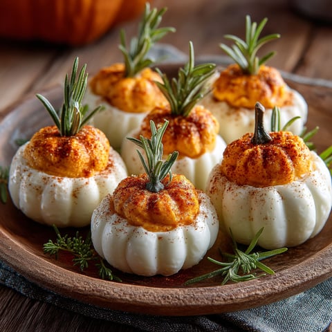 Oeufs mimosa façon Citrouille pour Halloween.