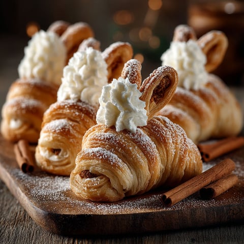 Lapins feuilletés avec des canelles.
