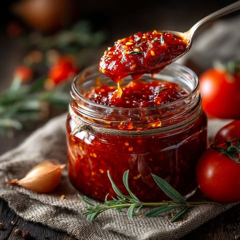 Un bol de sauce tomate maison.