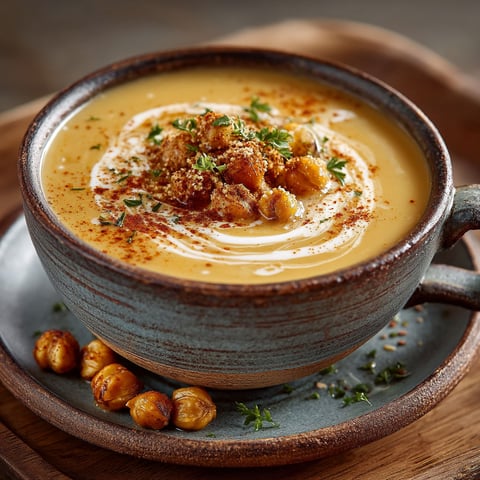Soupe au chou-fleur, patate douce et pois chiche au Cookeo.