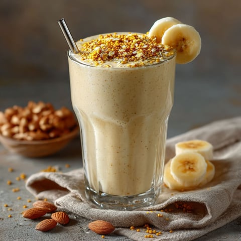Un smoothie à la banane et au pollen.