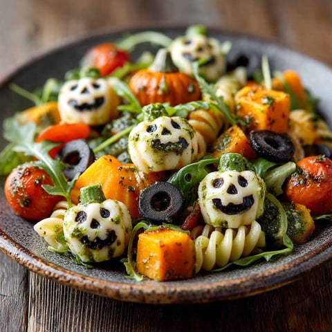 Salade de pâtes d'Halloween.