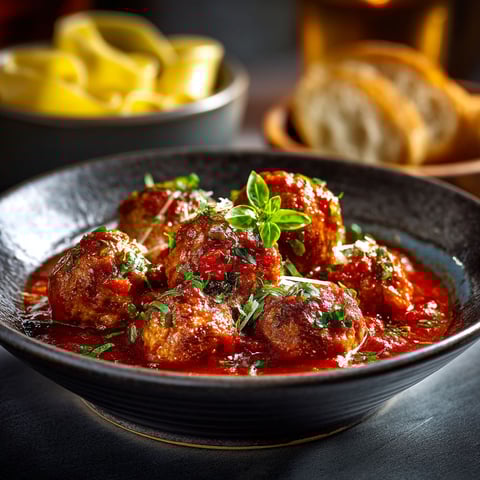 Boulettes de veau dans un bol.