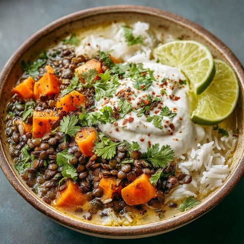 Riz et lentilles mijoté aux carottes.