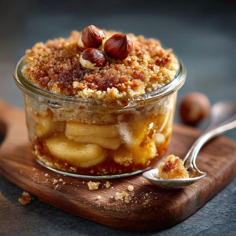 Une assiette de crumble aux fruits d'hiver.