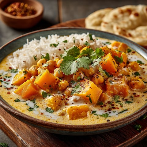 Curry de butternut et pois chiches.
