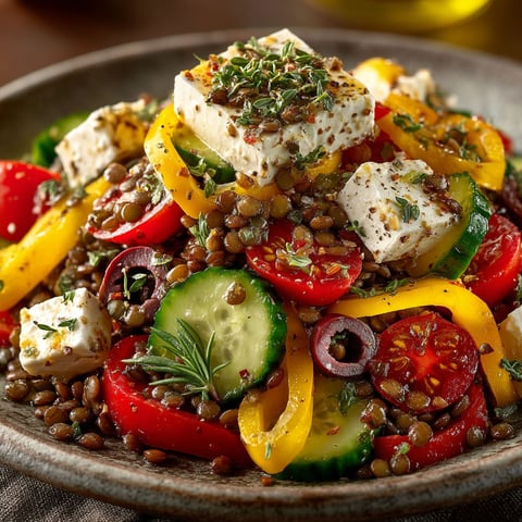 Salade de lentilles à la grecque.