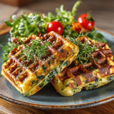 Gaufres aux épinards et comté.