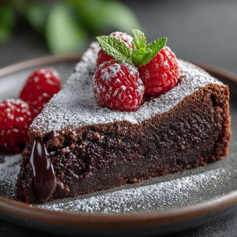 Une portion de gâteau au chocolat avec des fraises sur le dessert.