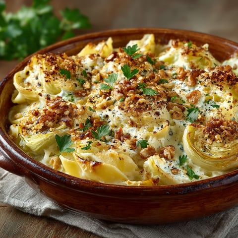 Gratin de pâtes au poireaux et ricotta.