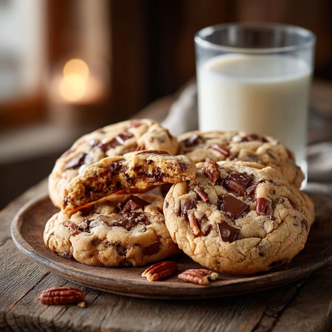 Plate of cookies with milk.