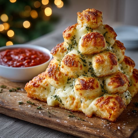 Un sapin en pâte à pizza fourrée de mozzarella.