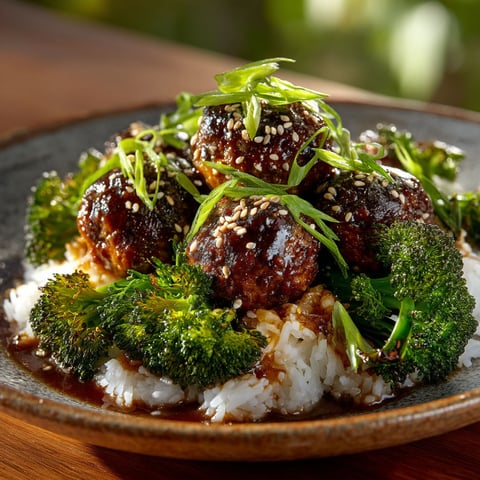Boulettes de poulet laquées au gingembre.