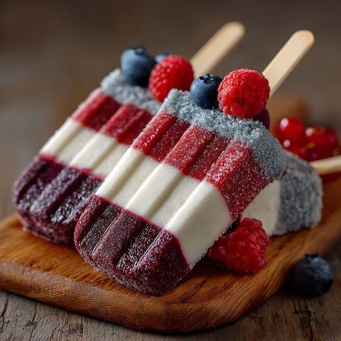 Glaces aux fruits tricolores.