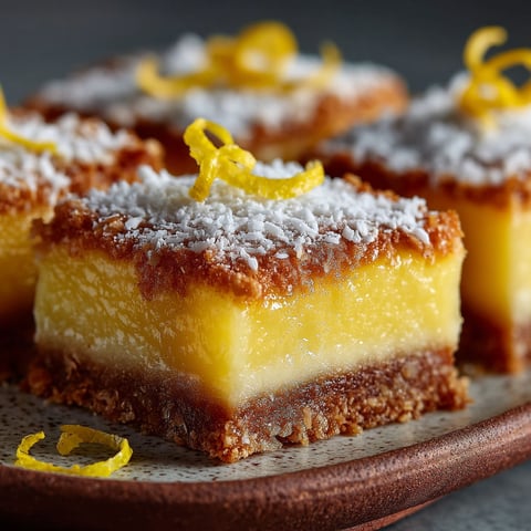 Carrés de citron et de noix de coco.