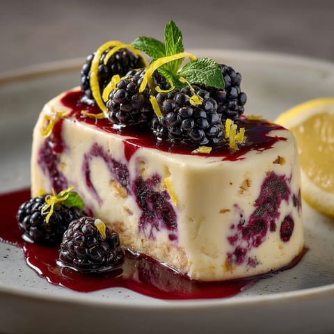 Un dessert de mûre et de citron.