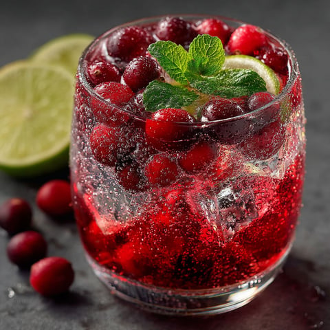 Un verre de cocktail gin et cranberry.