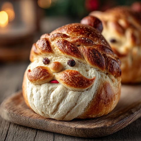 Une brioche en forme de Père Noël.