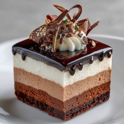 Une tarte aux chocolats avec des fruits.