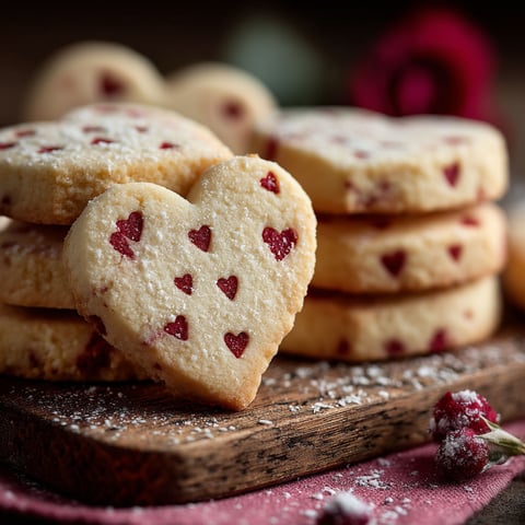 Des sablés imprimés coeurs pour la St Valentin.
