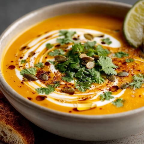 Soupe de patate douce au lait de coco.
