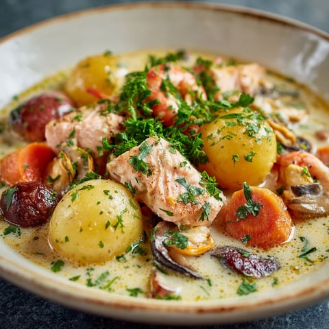 Un plat de Navarin de la mer.