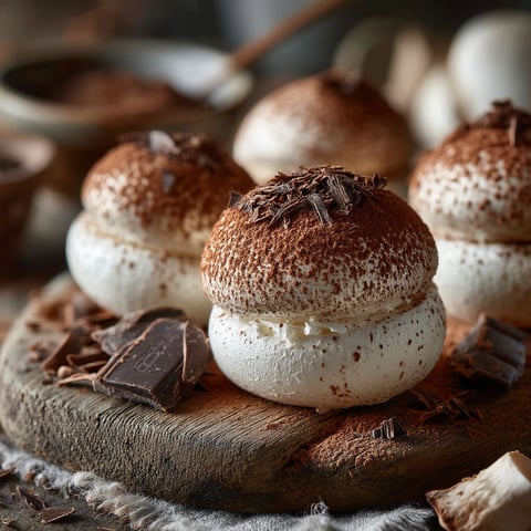 Petits champignons en Meringue Suisse.