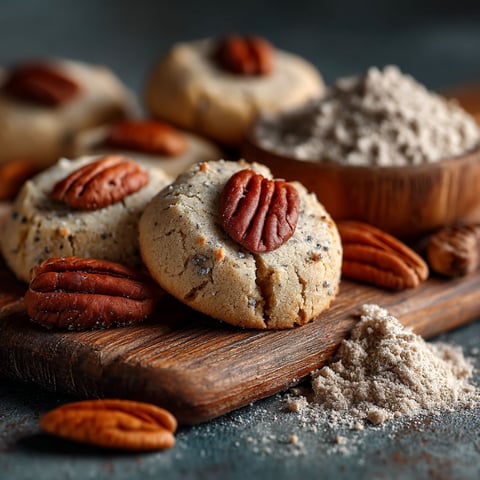 Biscuits à la farine de sarrasin et aux noix de pécan sans gluten.