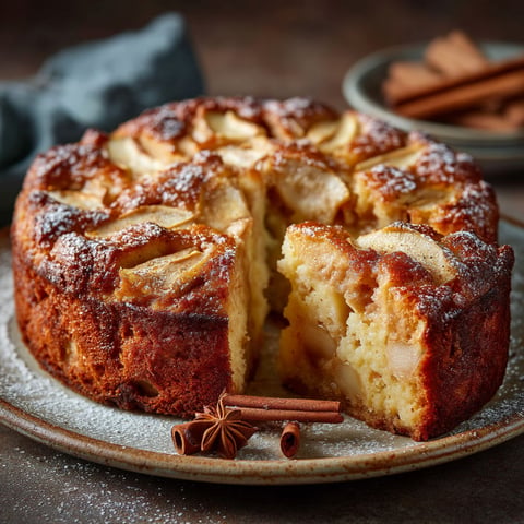 Un gâteau aux pommes sans œufs.