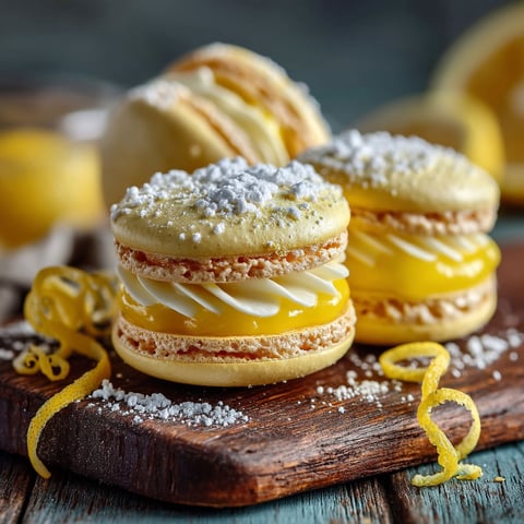 Macarons au lemon curd.