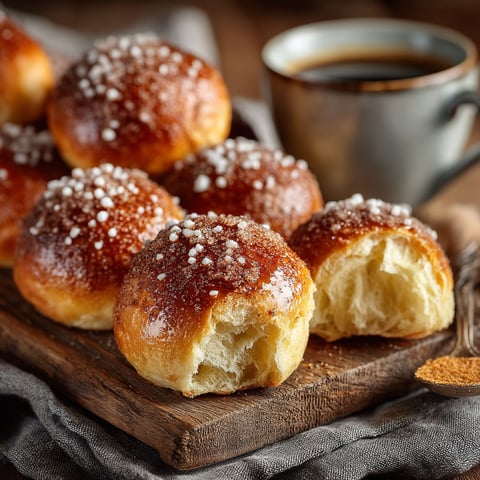 Briochettes au sucre et à la cannelle.