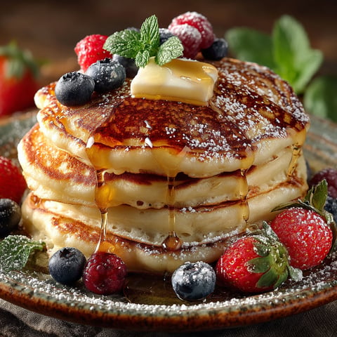 Pancakes américains moelleux, comme à Brooklyn.