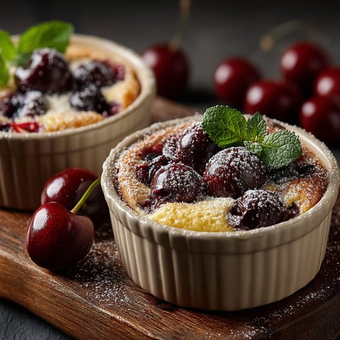 Mini clafoutis aux cerises Bigarreaux.