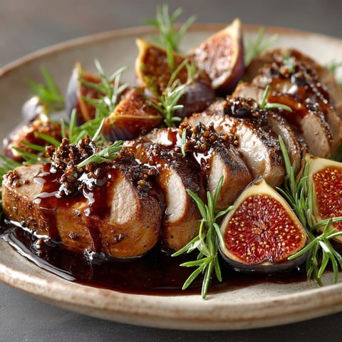 Filet mignon avec figues, Porto et romarin.