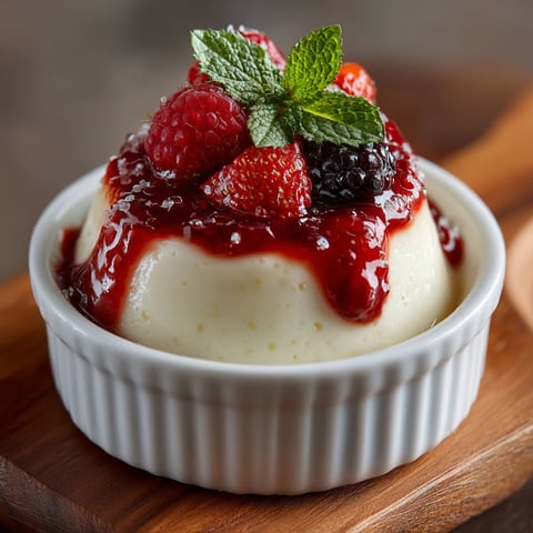 Une panna cotta au lait concentré sans œufs ni gluten.