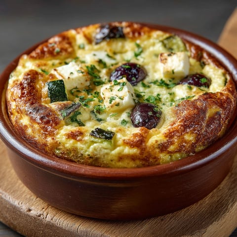 Un plat de courgettes, à la féta et aux olives noires.