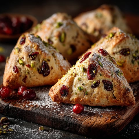 Petits pains aux cranberries et aux pistaches.