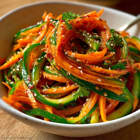 Salade de concombre et carottes.