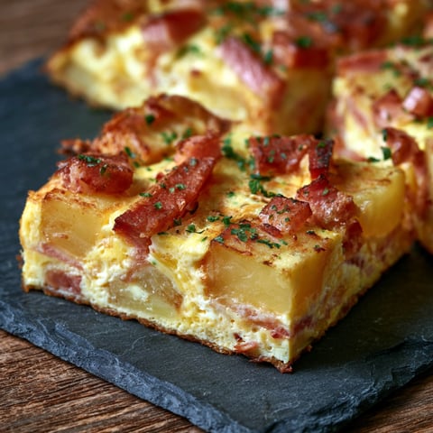 Une tortilla espagnole au jambon.