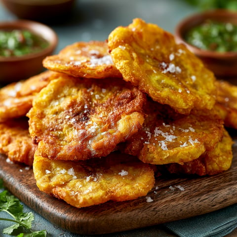 Patacones, tostones ou chips épaisses.